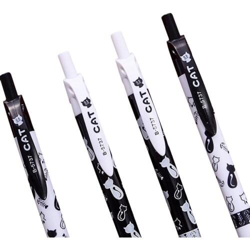 30pcs/lot Black and white cat ballpoint pen Creative Cartoon animal Signature Pen School Office Supply Cute Kids Gift