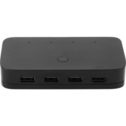 4-port USB KVM Switch HDMI-compatible 4 In 1 Out Switch Shared Keyboard and Mouse Display Switch Button Computer Monitor Switch