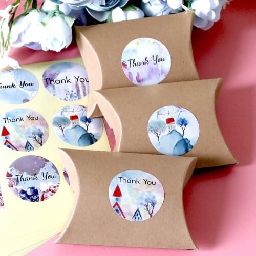 60Pcs/10 Sheets 3.5cm Thank You Sticker Label Festival Birthday Party Decorations Gift Seals Stickers DIY Scrapbook Supplies