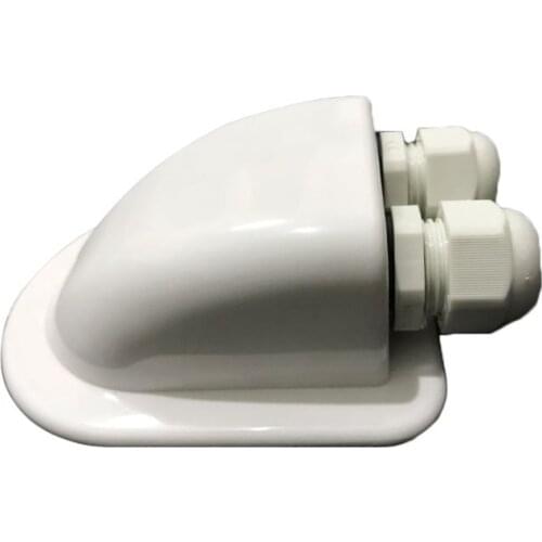 ABS Solar RV Yacht Stand Roof Duct Cable Entry Double Hole Round Junction Box White