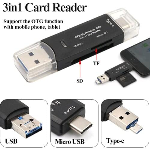 Card Reader Adapter 3in1 USB3.1 USB-C TF Type C SD For Macbook