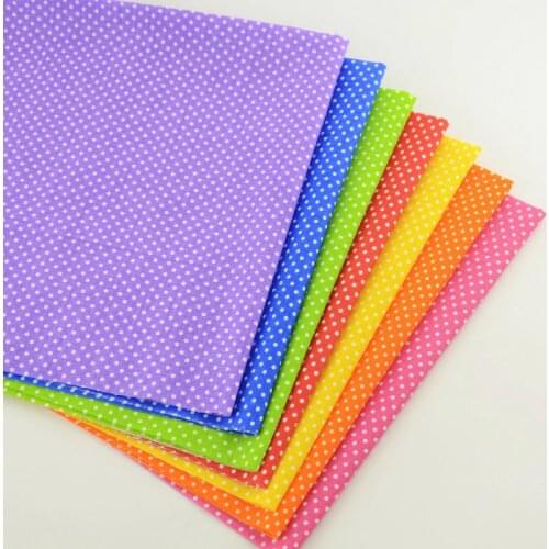 African Ankara Fabric 7 PCS White Dots Pattern Cotton Fabric Meter For Sewing Doll Fat Quarter Bundle Telas Patchwork Algodon