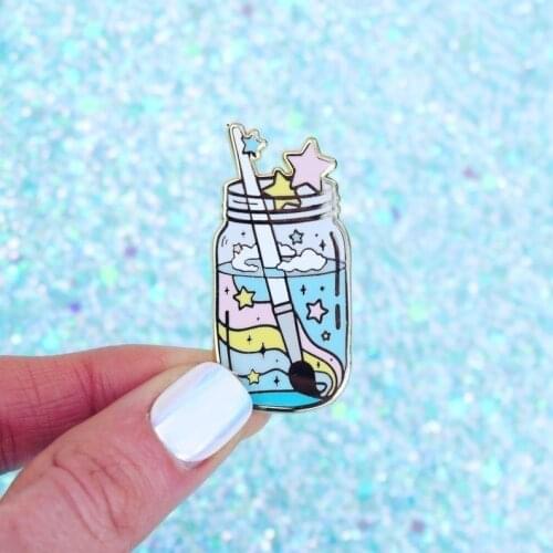 Watercolor Jar Badges Brooch Funny Fashion Jewelry