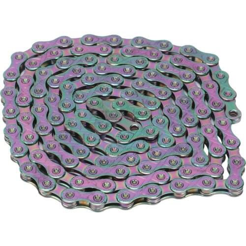 10/11 Speed Mountain Bike Colorful Chain Manganese Steel Bicycle Chain for Road Bicycle Cycling Accessory with Link Connector