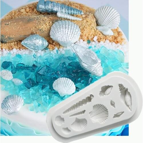 Seashells Molds Fondant Cake Decorating Tools Silicone Molds Sugarcrafts Chocolate Baking Tools for Cakes Gumpaste Form