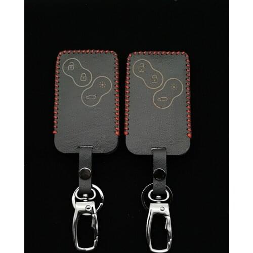 Hot Sale Style Leather Car Key Case For Renault Clio Logan Megane 2 3 Koleos Scenery Card 4 Button Smart Remote Control Cover