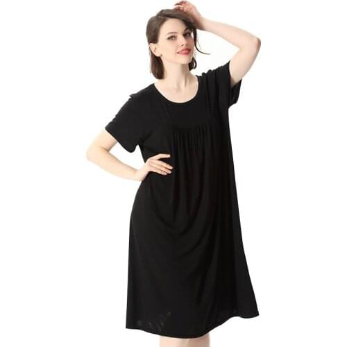 Fdfklak Cotton Nightdress Women Plus Size 2XL-7XL Nighty Summer Short Sleeve loose Night Dress Sleep Wear Ladies Nightgown