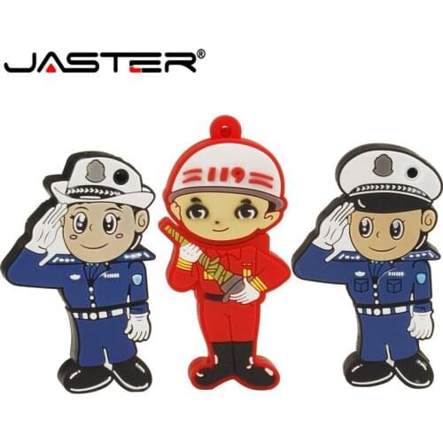 JASTER New arrival police man usb flash drive traffice police pendrive 4GB 8GB 16GB 32GB 64GB gift memory stick