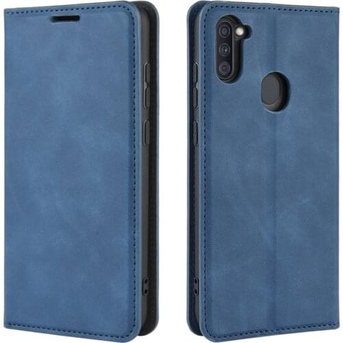 M115 Auto Switch Leather Case for Samsung Galaxy M11 (6.4in) SM-M115F Flip Wallet Book Cover Black 115M 11M 115 M 11 GalaxyM11