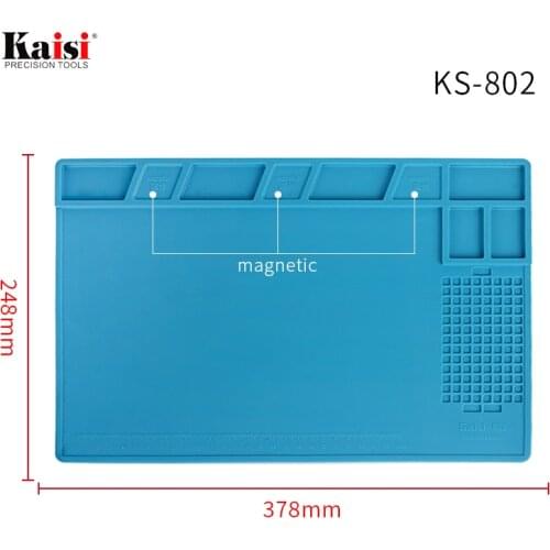 KS-802 KS-801 Heat Insulation Silicone Pad Desk Mat Maintenance Platform for BGA Soldering Repair Station with Magnetic Section