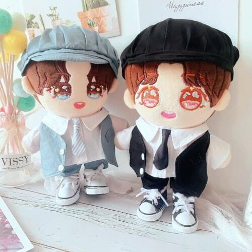 20cm DIY idol Doll Baby HAT gentleman Clothes Plush Doll Body-Shape Childrens Gifts Birthday Present Plush Toy Accessories