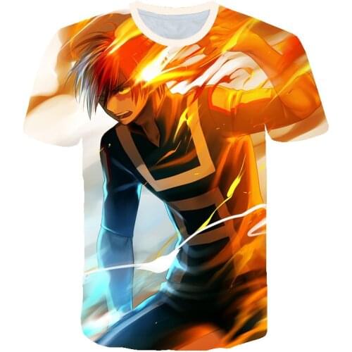 2021 Hot Sale Anime My Hero Academia 3d Printed T Shirt Unisex Fashion Summer Casual Popular Harajuku Streetwear Short Sleeve