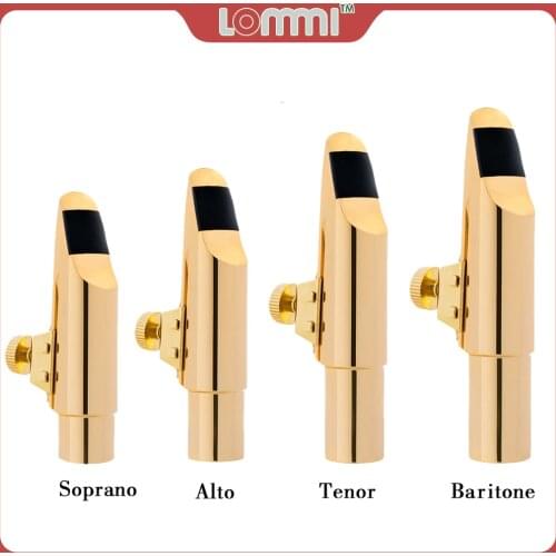 LOMMI S/A/T/B Saxophone Mouthpiece Soprano Sax Alto Saxofone Tenor Saxophone Baritone Metal Mouthpiece Ligature Cap 5/6/7/8/9