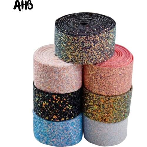 AHB 2''Chunky Glitter Ribbon 50MM Shiny Soft Fabric Ribbon For Bows Gift Package Handmade Material DIY Bags Decor Accessories 1y