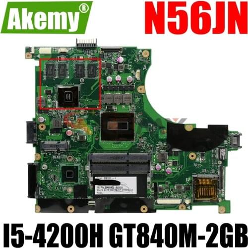 AKEMY N56JN Laptop Motherboard For ASUS N56JN N56J Original Mainboard I5-4200H GT840M-2GB