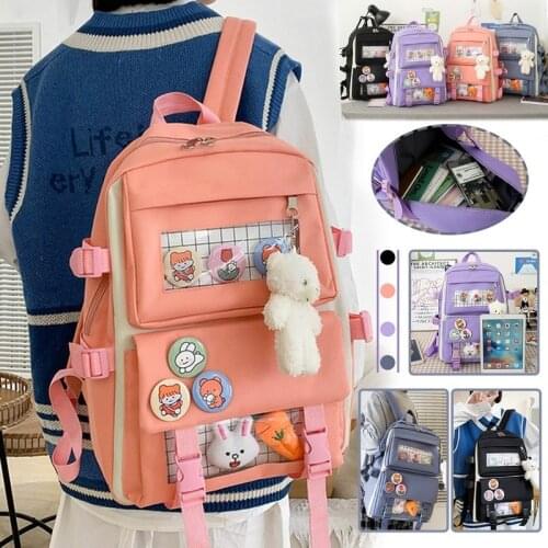Kawaii Womens School backpack Cute School Bags Girls Harajuku Women Laptop Canvas School Bags Teenage Book Bag Rucksack Diaper