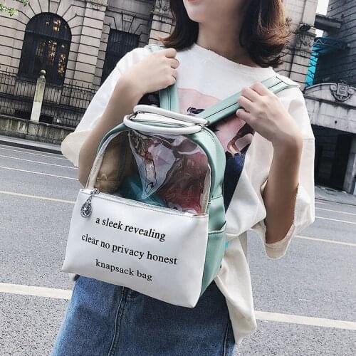 Fashion Clear PVC Women Backpack New Trend Transparent Solid Backpack Travel School Backpack Bag for Girls Child Mochila
