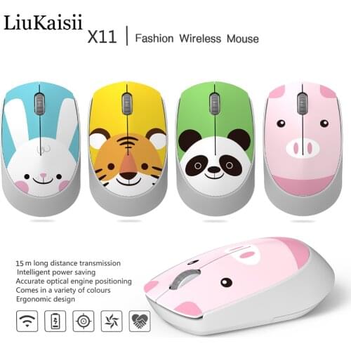 Cute Wireless Mouse Gaming 2.4G Cartoon Computer Mice 1600DPI Ergonomic Optical Office Mouse For Kid Girl Gift PC Tablet