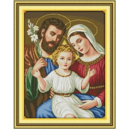 Joy Sunday Jesus cross stitch kit family portrait Character serie printed Chinese embroidery counted needlework decoration set