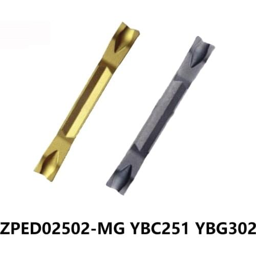 Original 10pcs Cutting Carbide Inserts ZPED02502-MG YBC251 YBG302 ZPED 02502 Slooting Grooving Lathe Cutter Turning Tools