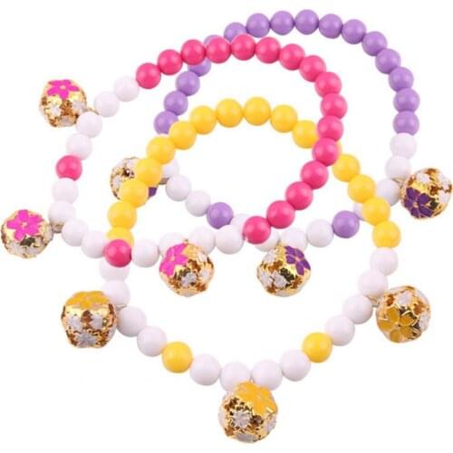 Pet Collar Dog Collar Beads Bell Design Decorative Plastic Elastic Puppy Necklace for Pet