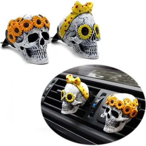Ghost Head Aromatherapy Clip Auto Air Vent Outlet Skull Smell Diffuser Parfum Outlet Geur Freshener Clip Car Interior Decorative