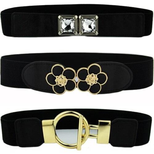 Fashion Black Waistband Thin Belt Elastic Stretch Waist Party Belts For Women Decoration Overcoat Dress Cummerbund Waistbands