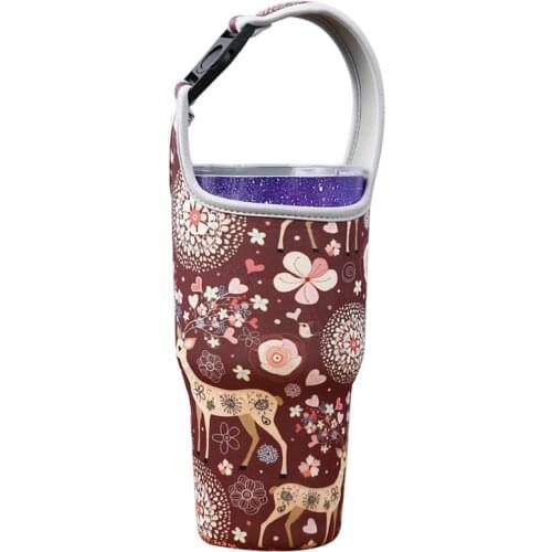 Christmas Water Bottle Cover Insulated Water Bottle Bag Santa Claus Water Bottle Sleeve With Strap Navidad Decorations For Home