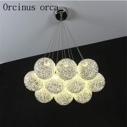 Modern minimalist creative LED chandelier restaurant bedroom bar restaurant personalized art sphere Chandelier free shipping