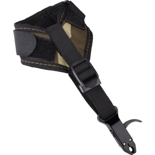 1X Archery Compound Bow Caliper Release Aid Trigger Black Camo Wrist Strap Adult Accessories Tool Archery Bow Free Shipping