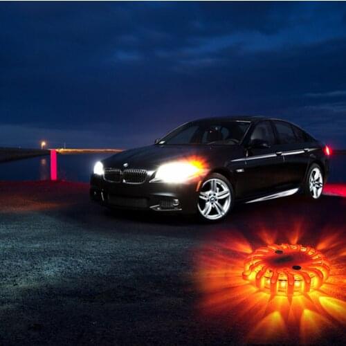 LED Road Flares Emergency Disc Safety Light Flashing Warning Magnetic Safety Barrier Light Rotating accessorie off road