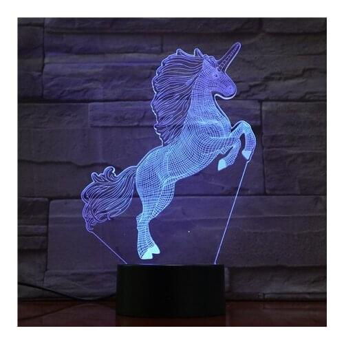 Unicorn LED Remote 3D Nightlight Baby Night Light 7 Colors Cute RGB Table Lamp Child Birthday Holiday Girl Friend Kawaii Gift