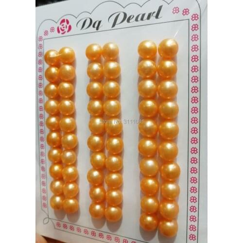 Loose beads 30pairs freshwater pearl 7-8mm coin earrings FPPJ wholesale DIY jewelry