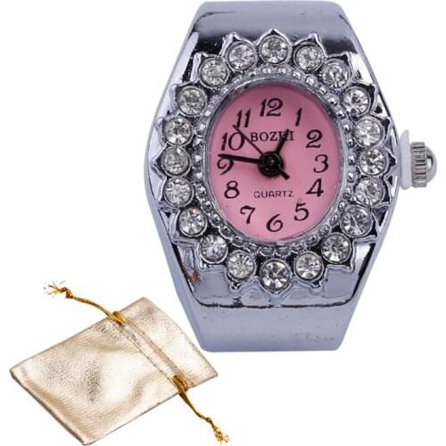 TOPSTORE 1 PCS Free shipping 2016 Popular Creative Lady Steel Round Elastic Quartz Finger Ring Watches