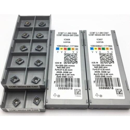 CCMT060204 CCMT060208 SM IC907 IC908 turning carbide insert internal cutting insert CNC CCMT 060204 lathe tool milling cutter