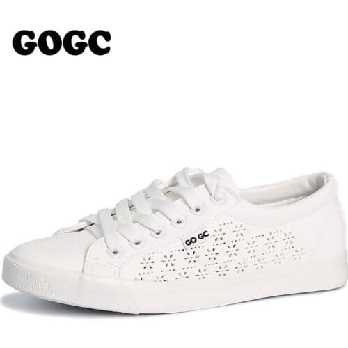 GOGC Women Casual Shoes Fashion Breathable Walking Mesh Lace Up Flat Shoes Sneakers Women 2020 Tenis Feminino Pink Black White