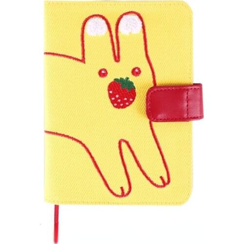 Kinbor 2022 Limited Edition Cute Yellow Rabbit Journal Cover A6 Soft Cloth+PU Leather For Standard A6 Fitted Paper Book