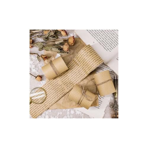 1PC 6cm Wide Kraft Paper Grid Washi Tape Adhesive Tape DIY Scrapbooking Sticker Label Masking Tape