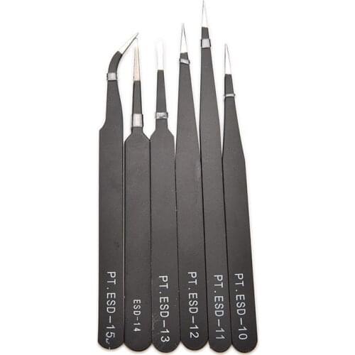 1 PCS VETUS BGA ESD Antistatic Tweezers ESD-10/ESD-11/ESD-12/ESD-13/ESD-14/ESD-15 6 Styles Wholesale
