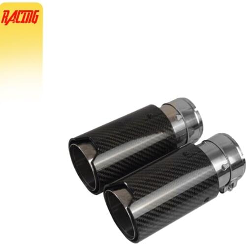 1 PCS Car Glossy Black Carbon Fiber Rear Tail Exhaust Pipe Muffler Tip For BMW M Series Universal Muffler Tips