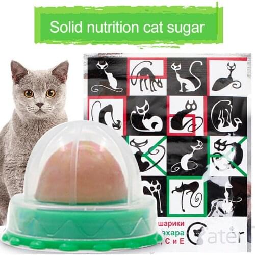 1PC Healthy Cat Snacks Catnip Sugar Candy Licking Nutrition Gel Energy Ball Safe Toy Pet Supplie Fixed Candy Cute Cat Toy TSLM1