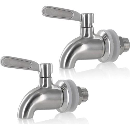 2 Pack Beverage Dispenser Replacement Spigot, Stainless Steel Polished Finished Water Drink Dispenser