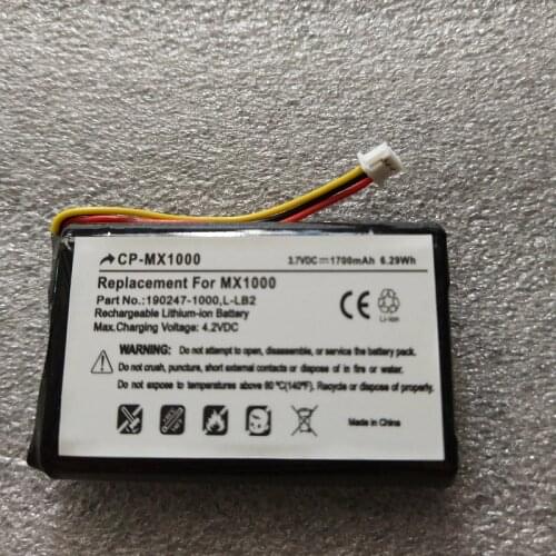 3.7V 1700mAh Li-ion Battery for Logitech M-RAG97, MX1000 Wireless Mouse Rechargeable Accumulator Replacement L-LB2, 190247-1000