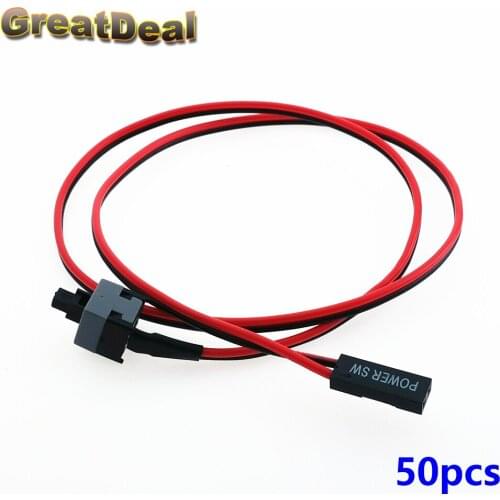50pcs Host Motherboard Power Cable Adapter Cord Computer Mainframe Replacement ON/OFF Switch Reset SW Cable Connector HY233