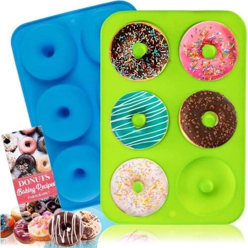 6/8 Hole Donut Silicone Mold Baking Pan Non-stick Baking Pastry Fondant Biscuit Chocolate Mold DIY Cake Decoration Accessories