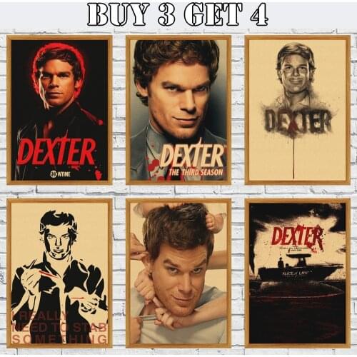 American Classic Horror Tv Dexter Retro Kraft Paper Poster Art Painting For Home Room Bar Cafe Decor Wall Decor