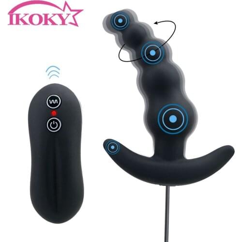 IKOKY Sex Toy 10 Speeds Remote Control Vibrating Anal Beads Female Masturbation Male Prostate Massager Anal Plug Vibrator