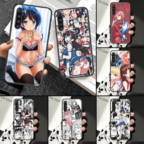 Kanojo Okarishimasu Anime Girl Phone Case For Xiaomi Redmi Note 7 8 9 10 7A 8T 9A 9T 9S 10S Pro black pretty back trend shell