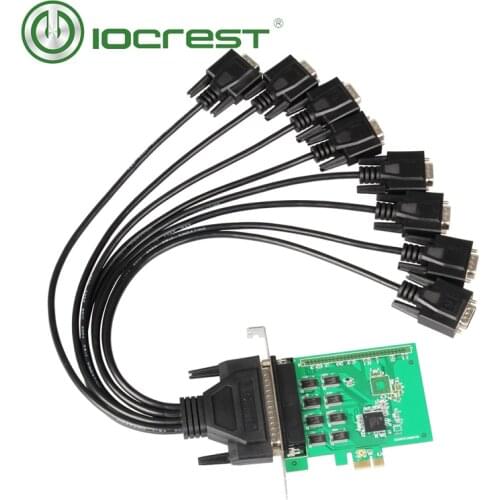 IOCREST XR17V358 Chipset PCIe 8 Ports Serial Card PCI-Express Controller Card with Fan Out Cable