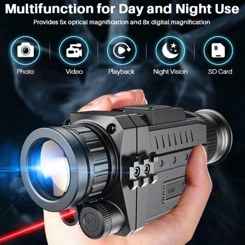 Digital Infrared Night Monocular Binoculars with 1.54 Screen 720P Support TF Card Scopes for Spotting Travelling Outdoor